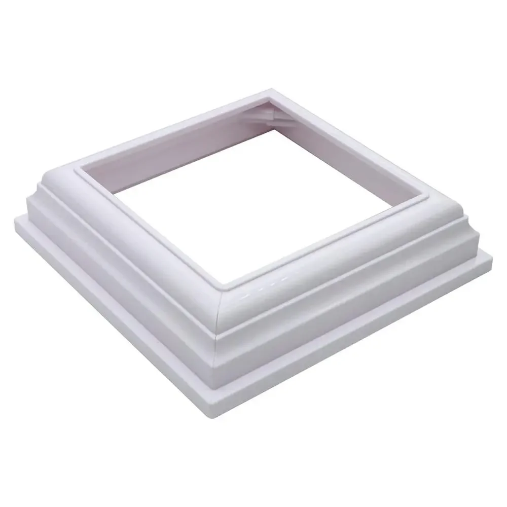 True 4 * 4Inch 2 Packs Split Style Vinyl Fence Post Skirt/White Color PVC Post